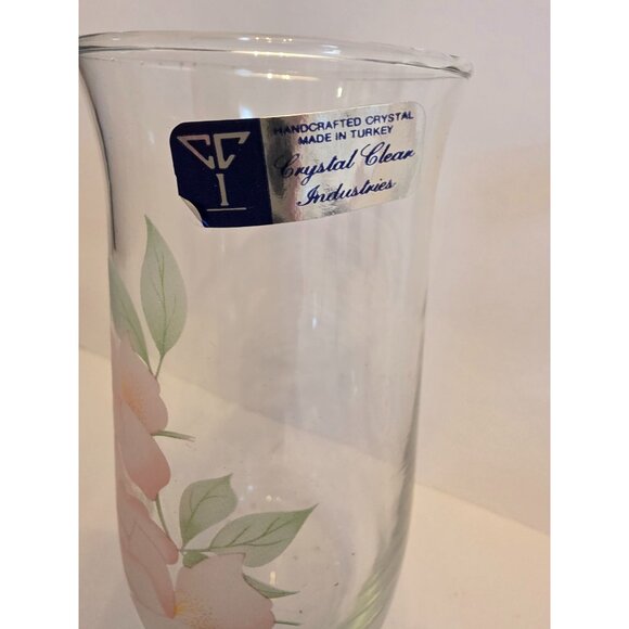 Set Of 6 Crystal Clear Industries Turkish Hand Painted Floral Glasses - Picture 4 of 6